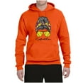 thumbnail image 3 of Messy Bun Softball Mom Life Game Day Vibes Sports Lover | Mother's Day Sports Unisex Hoodie Sweatshirt, Orange, 2XL, 3 of 5