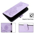 thumbnail image 4 of ELEHOLD Case for Google Pixel 9 / 9 Pro, Luxury Floral PU Leather Wallet Case with Card Holder Stand & Wrist Strap,Purple, 4 of 5