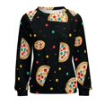 thumbnail image 7 of Fun Pizza Womens Casual Crewneck Sweatshirt Long Sleeve Tops Cute Pullover Loose Fit, 7 of 7