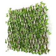 Expandable Artificial Faux Ivy Leaf Hedge Panel Privacy for Garden Fence Screen