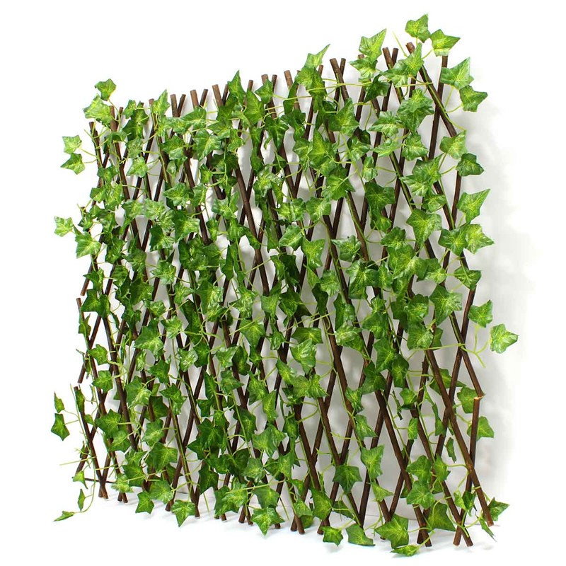 GOLERAY Expandable Artificial Ivy Leaf Privacy Fence Screen – 48"H X 15"W – Green Faux Hedge Panel, 95% Blockage