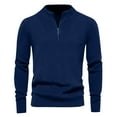thumbnail image 2 of Men's Quarter Zip Knit Sweater Mock Neck Long Sleeve Regular Fit Casual Pullover, 2 of 5