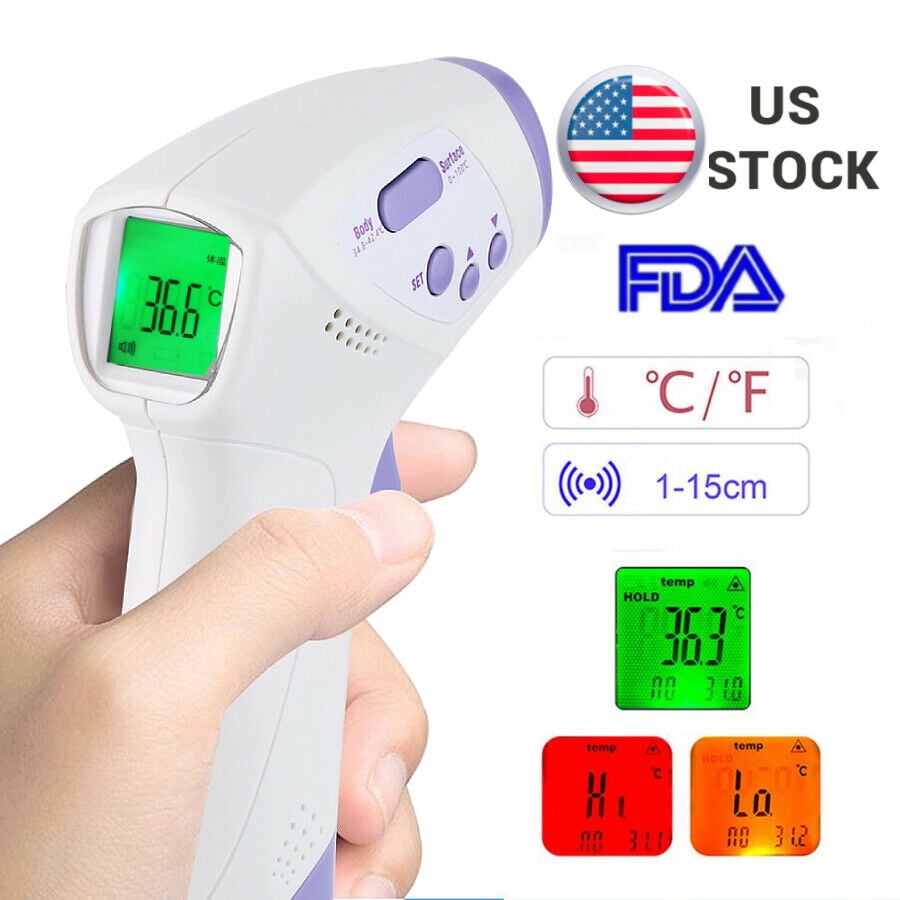Infrared Thermometer No Touch Forehead Fahrenheit Feature Backlight Screen FDA