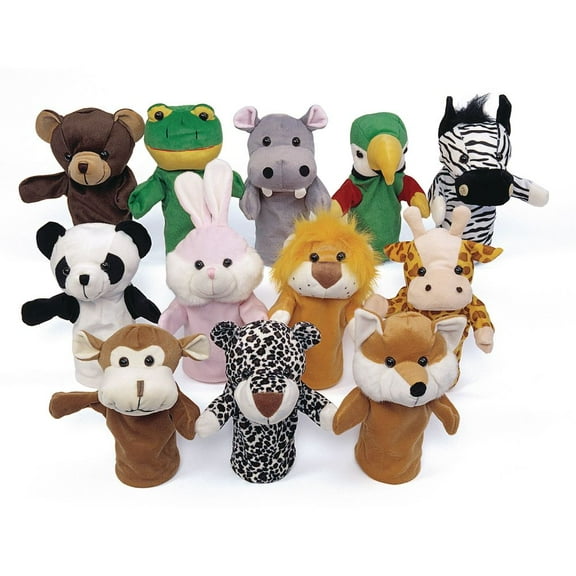 Excellerations Animal Hand Puppets - Set of 12