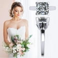 thumbnail image 7 of NANA Jewels 3.00ct Asscher Lucita Solitaire Silver CZ Engagement Ring - 8mm Size 9.5, 7 of 7