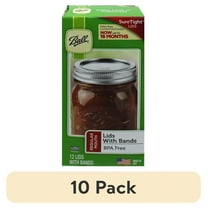 (10 pack) Ball Regular Mouth Jar Lids and Bands, 12 Count