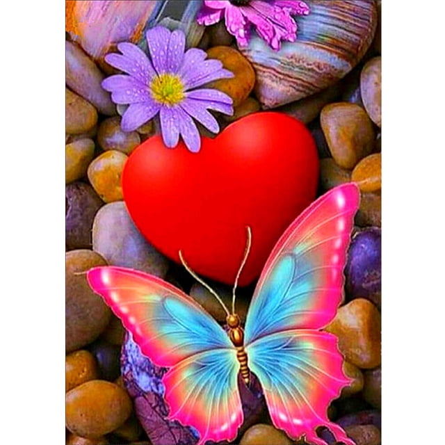 Diamante pintura (DE4956) 5D DIY mariposa amor cuadrado mosaico diamantes de imitación 40x50cm Hugtrwg Para estrenar