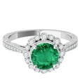 thumbnail image 2 of Aonejewelry 1.05 Ct. Ttw Diamond and Emerald Ring In 10k White Gold, 2 of 4