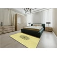 thumbnail image 5 of Ahgly Company Machine Washable Indoor Round Transitional Corn Yellow Area Rugs, 6' Round, 5 of 7