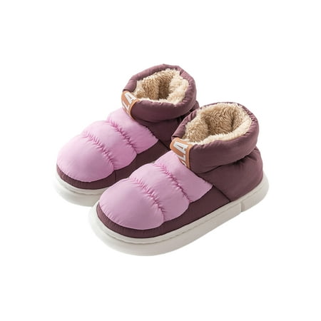 

Kesitin Mens Casual Plush Lining Warn Shoe Bedroom Lightweight Home Slippers Breathable House Shoes Pink 8.5-9