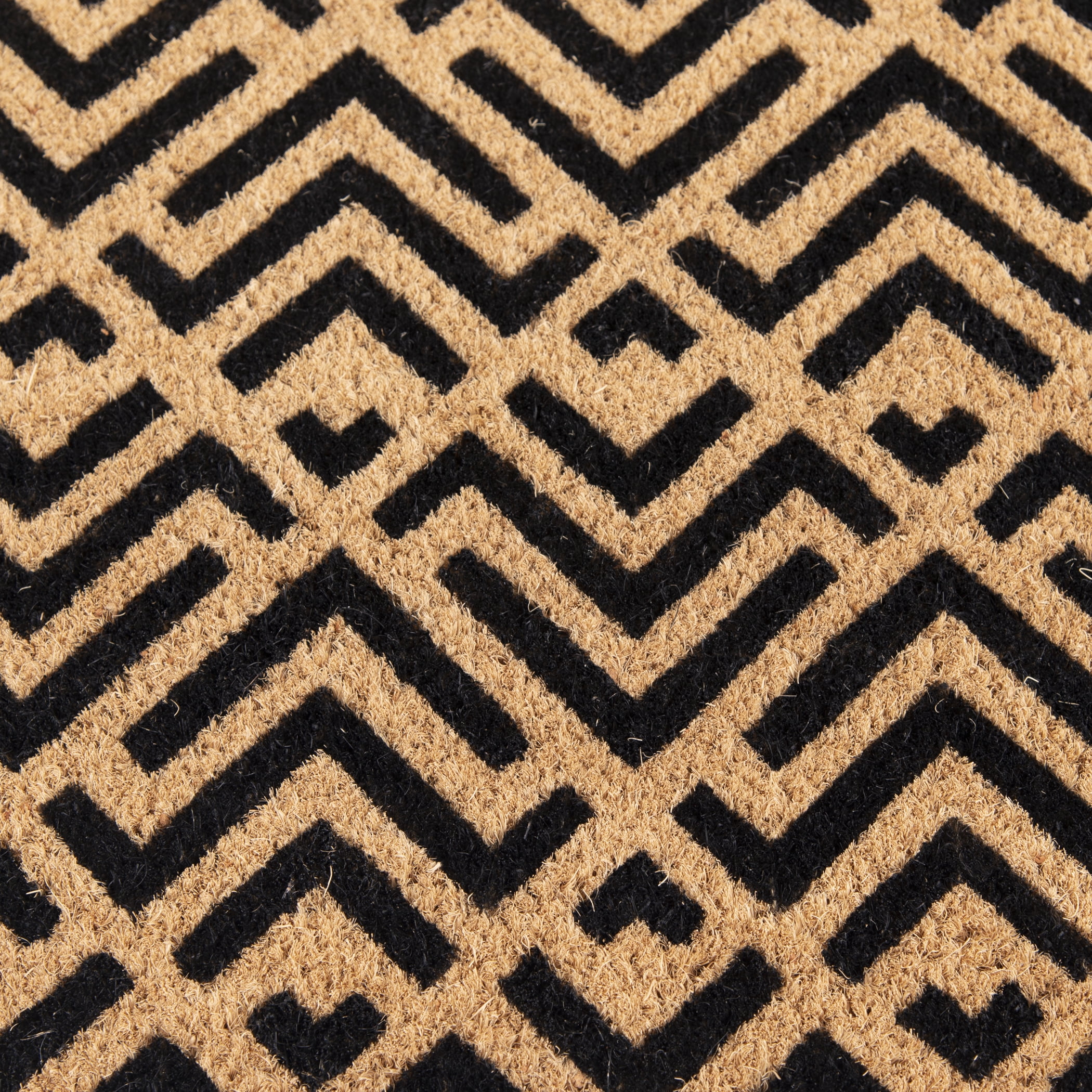 Mainstays Black Geometric Triangle Pattern Coir Outdoor Doormat, 18"x30"