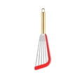 thumbnail image 1 of Wweixi Spatule de Friture Antidérapante Spatule de Poisson à Fentes en Acier Inoxydable Antirouille Antiadhésive Fournitures de Cuisson Rouge / Or Poignée, 1 of 6