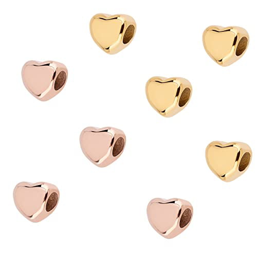 16Pcs 1.8mm Hole 4 Colors Stainless Steel Heart Beads Heart Spacer Beads  Heart Small Hole Beads Metal Heart Loose Beads Valentine's Day Beads for  Jewelry Making DIY Findings 