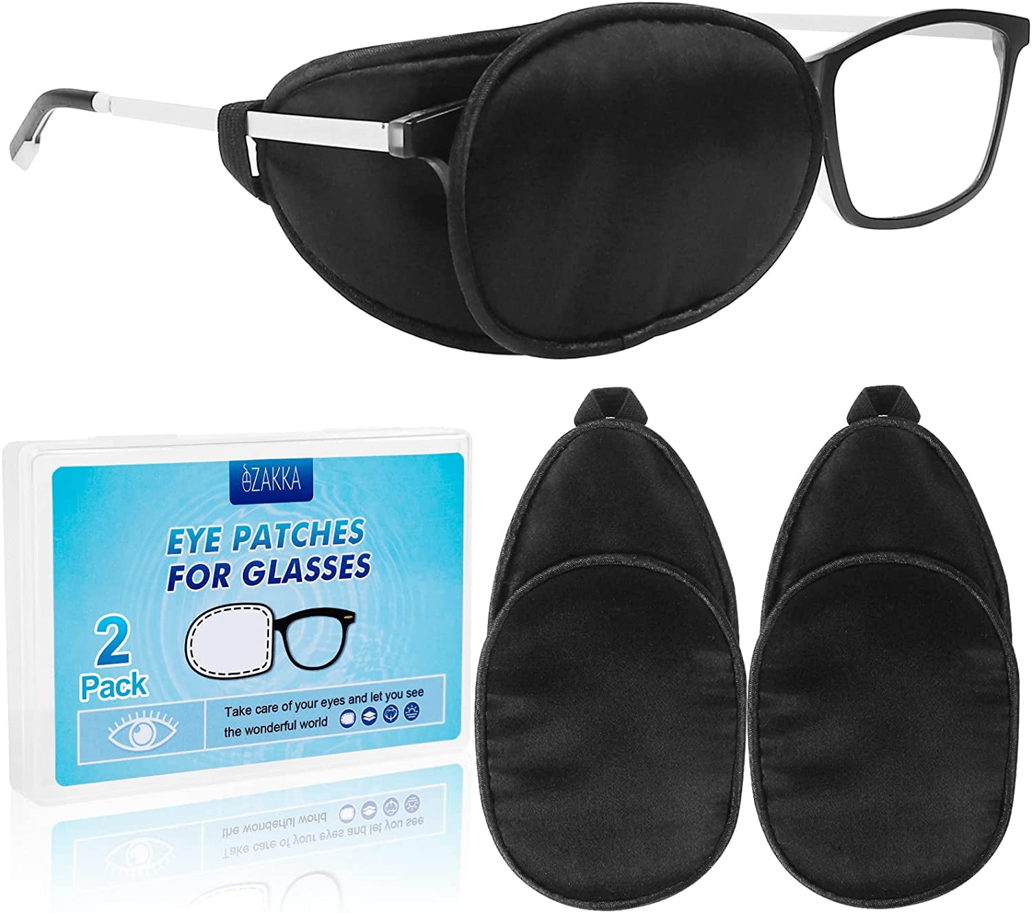 eZAKKA Eye Patches for Adults Kids, Eye Patch for Glasses, Medical Soft