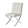 thumbnail image 5 of GDF Studio Danar Modern Bonded Leather Tufted Dining Chairs, Set of 2, White and Silver, 5 of 12