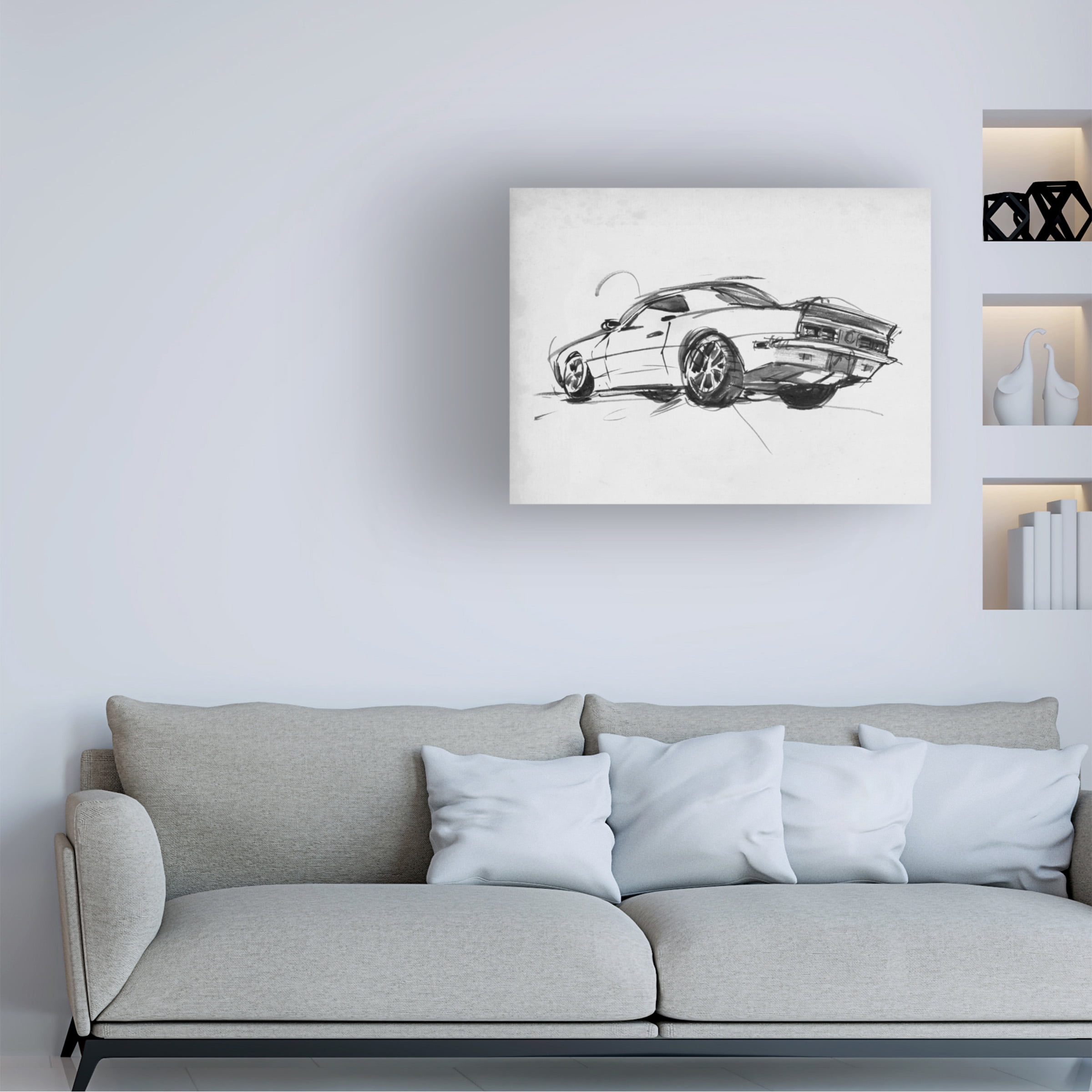 Annie Warren 'Classic Car Sketch II' Canvas Art