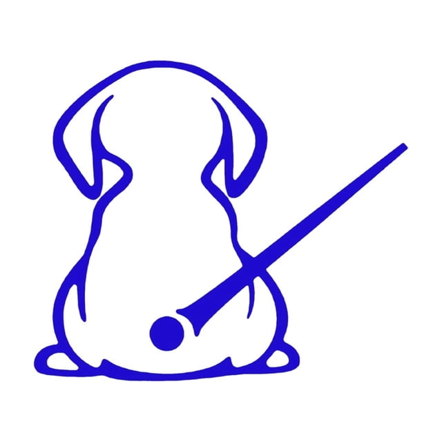 Blue Cute Dog Silhouette Wiper Decal Rear Windshield Sticker For Car Decor Moves With Wiper Blade 13.78X9.84 Inches