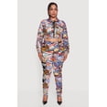 thumbnail image 3 of Women's Plus Size Side Ruched Patterned Zip Front Cropped Jacket, 3 of 5