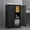 Filing Cabinets + 3-4 Shelves + Deep Black + Office + Door Locks + Modern + Steel, variant on White Metal Folding Storage Cabinet, Folding File Organizer, Storage Cabinet with Door Locks and Adjustable Shelves, Suitable as a Folding Locker Cabinet for Home, Office, School & Garage Use
