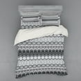 thumbnail image 2 of Grey Duvet Cover Set, Nordic Snowflake Knit Patterns Scandinavian Motifs Traditional and Modern Print, Bedding Set with Shams and Fitted Sheet, 3 Sizes, by Ambesonne, 2 of 3