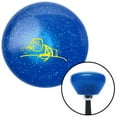 thumbnail image 1 of American Shifter  Yellow Guy Cereal Spitting Blue Retro Metal Flake Shift Knob with M16 x 1.5 Insert Brody, 1 of 1