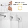 thumbnail image 2 of No Hook Shower Curtains with Detachable Snap-in Liner Set, Black White Cat Waterproof Hotel Style Bathroom Shower Curtain, Retro Art Animals Breathable Mesh Top Window Bath Curtains 72''x84'', 2 of 9