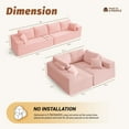 thumbnail image 5 of BIGSYY 137" Modular Sleeper Sofa for Adults - Memory Foam, Extra-Deep Seats, Corduroy Fabric, Pink (2 Packages), 5 of 9