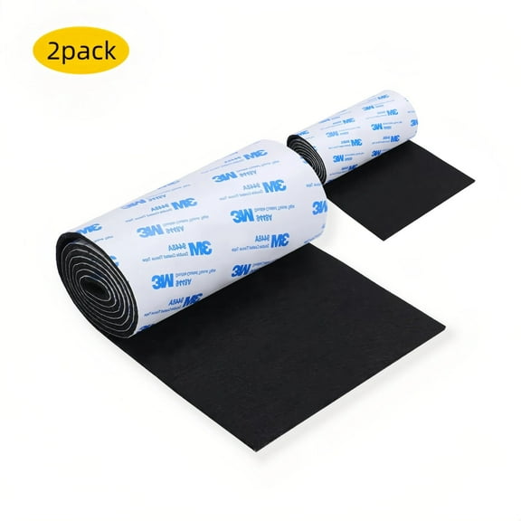 RYLZX 2PCS Felt Furniture Pads, Non Slip Self Adhesive Cuttable Felt Tape Black Heavy Duty Felt Strip Roll for Protecting Hardwood Floors Chair Wall Protector (40 x 5 x 0.12 Inch)