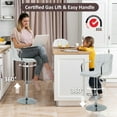 thumbnail image 6 of YRLLENSDAN Tall Bar Stools Set of 2 High Bar Chairs with Armrest Kitchen Bar Stools Swivel Adjustable Bar Stool Leather Island Chairs Set of 2 Counter Height Bar Stools with Back,White, 6 of 7