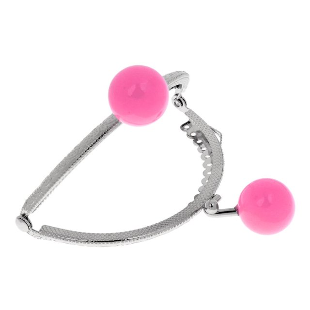 GUOOL 8.5cm Metal Frame Clasp For Purse Handle Bag Candy Bead Head Pink