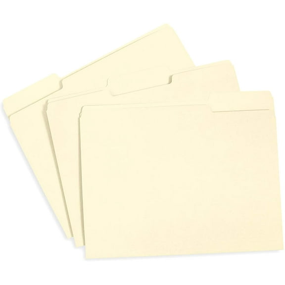 Manilla File Folders 8.5 x 11, 1/3 Cut Tab, Letter Size Vanilla folders, Great for Organizing and Easy File Storage, 100 Per Box (Manila)