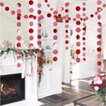 thumbnail image 4 of Nilvkv Christmas Red and Green Star Round Paper Flower String Flag Party Layout 13FT, 4 of 6