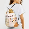 thumbnail image 6 of XMXT Unisex Drawstring Backpack for Women Men, Watercolor Cute Babies Animals Waterproof Gym Bag String Bags for Shopping Sport Travel, m, 6 of 8