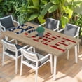 thumbnail image 2 of Beige Vintage Table Cloths for 3 Foot Rectangle Tables, American Flag Farmhouse Retro Art Rustic Patio Waterproof Elastic Fitted Tablecloths, Washable Rectangular Table Cover for Camping, 2 of 8