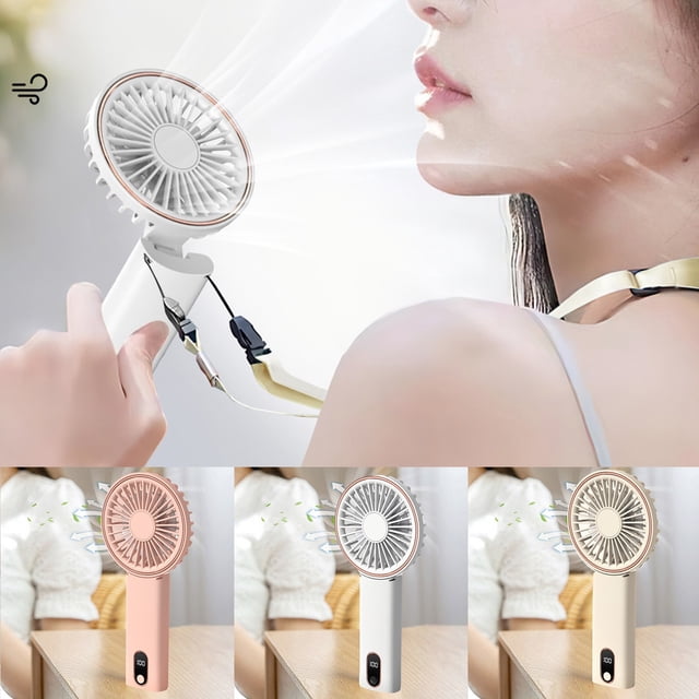Iumwxz Ventilateur Portable Ventilateur Portatif à Main Ventilateur Portable Rechargeable 2000mah Réglable 4 Vitesses Affichage du Vent Électricité en Vrai Usb Ventilateur Pliable Rechargeable avec Banque d'Alimentation Rose Rabais de 50 % Liquidation