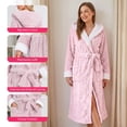 thumbnail image 6 of HEARTNICE Womens Plush Hooded Robe, Soft Fluffy Fleece Long Warm Bathrobes,(Dark Grey,S-M), 6 of 6