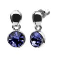 thumbnail image 1 of Aretes Ocean Heart OH15-386, baño de oro blanco con cristal en color morado. Ocean Heart OH15-386, 1 of 2