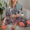 thumbnail image 6 of Honeii Astronaut With American Flag print Women's Pajama Sets Long Sleeve Button Down Sleepwear Nightwear Soft Pjs Lounge Sets-Small, 6 of 7