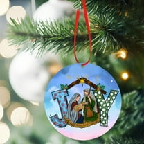 EWASWON Wooden Nativity Scene Christmas Ornament - Religious Jesus Decoration, Multicolor, for Christmas Tree & Car, Sacred Holiday Gift