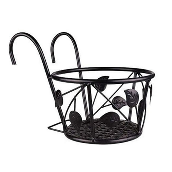 Hanging Baskets for Flowers, Balcony, Patio & Porch Decor Metal Rail Planters