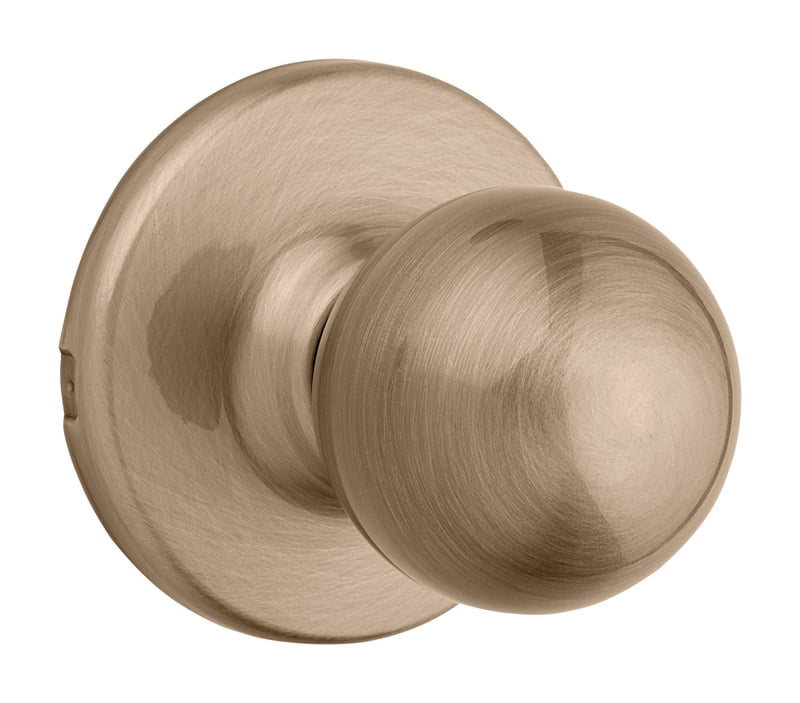 Kwikset Polo Antique Brass Steel Passage Door Knob 3 Right or Left Handed