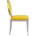 thumbnail image 3 of Meridian Furniture Carousel Yellow Velvet Dining Chair (Set of 2), 3 of 9