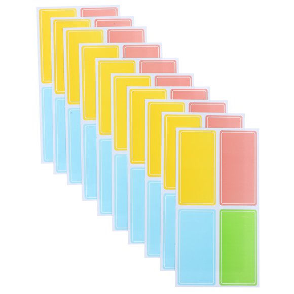 BRIGHTFUFU 120Pcs Rectangular Coding Stickers for School Students
