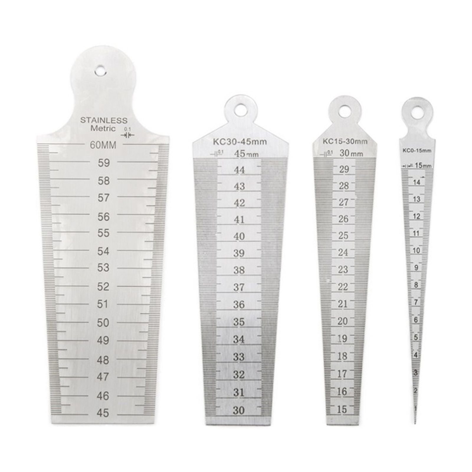 Wedge Feeler Gauge Stainless Steel Double Sided Metric Inch Gap Ruler Aperture Ruler Valve Gap Inner Diameter Measurement Tools ,Easy to Use
