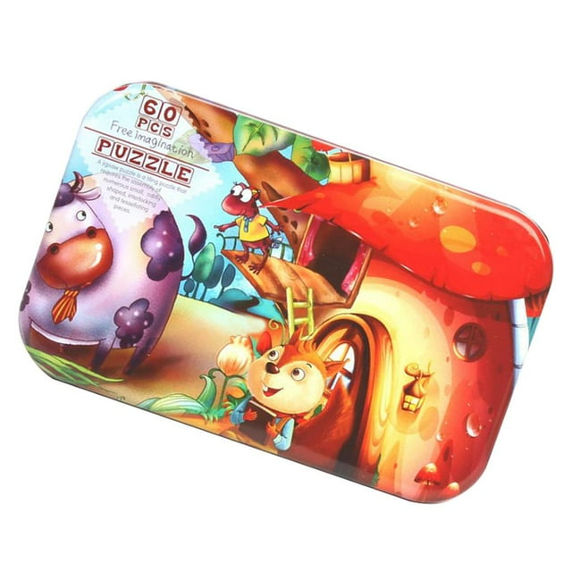 Rompecabezas para niños Macarena 60 piezas con caja de hierro Hojas de dibujo de densidad ardilla