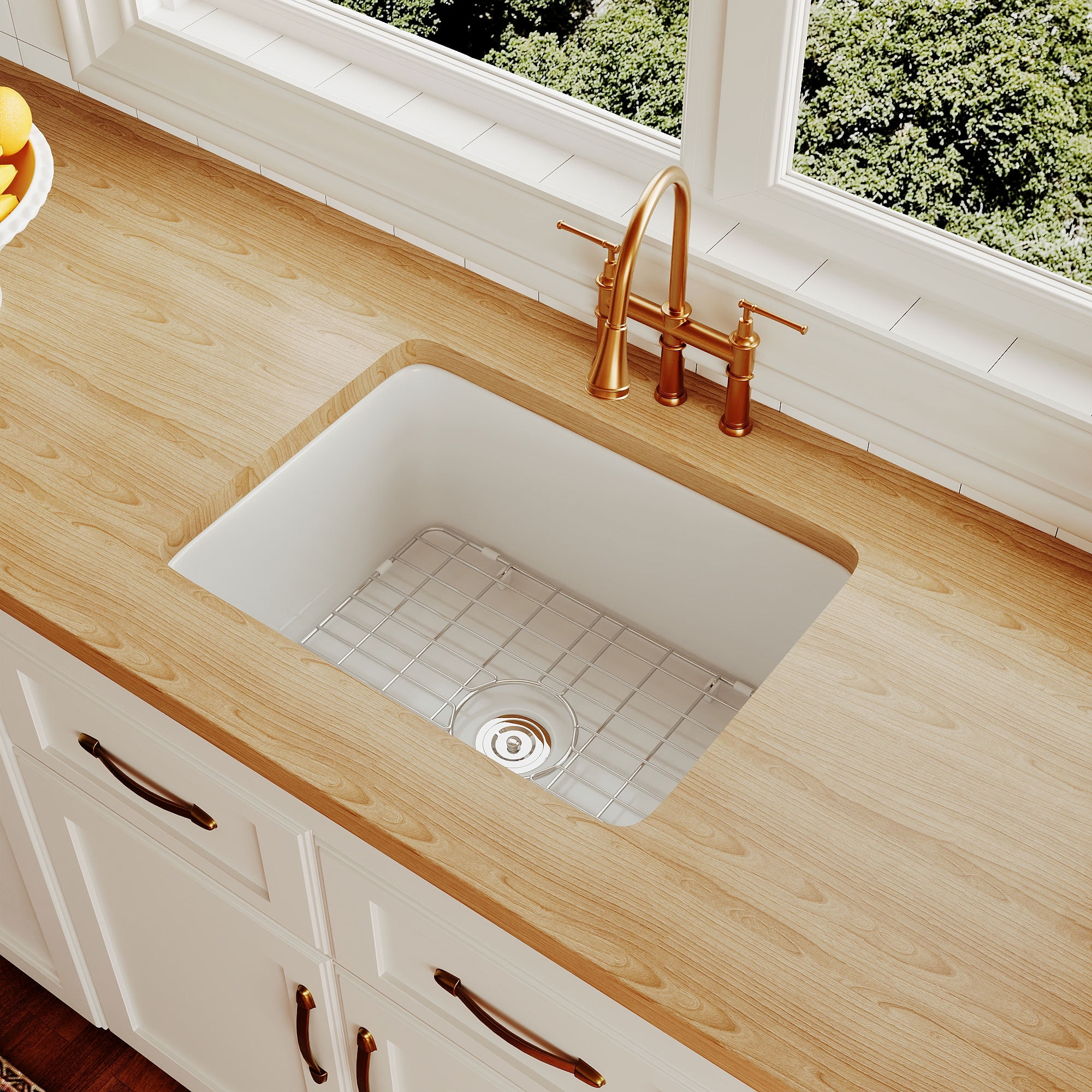 Farmhouse sink grid white sale