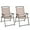 Beige, variant on Costway 2 pcs Patio Folding Sling Dining Chairs Armrests Steel Frame Outdoor Beige