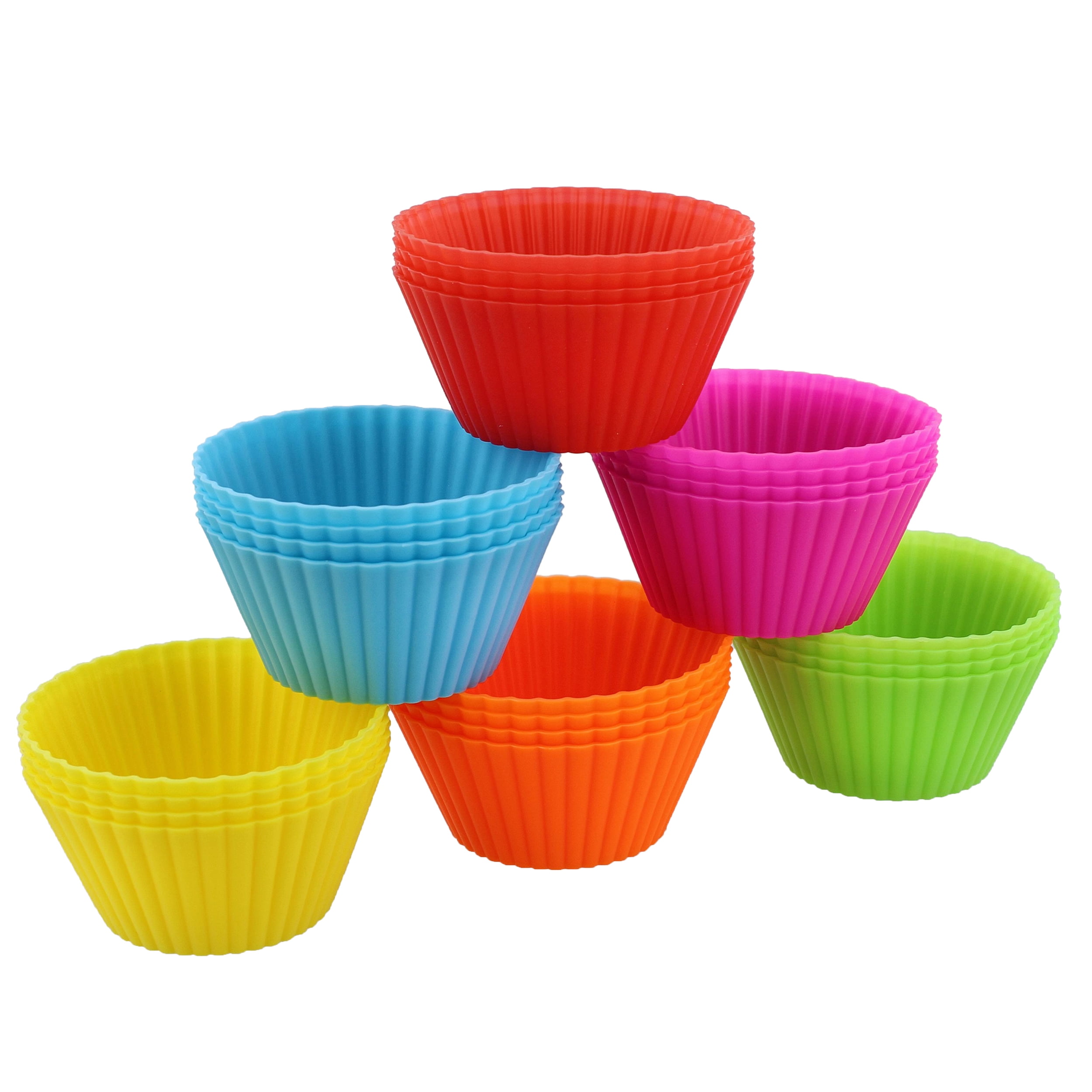 Silicone Cupcake Baking Cups Reusable Muffin Liners Small Bicolor Set – 7  Penn