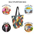 thumbnail image 7 of FORMRS Womens Canvas Tote Bag with Zipper Inner Pocket Shoulder Handbag, Red Geometric, 7 of 7