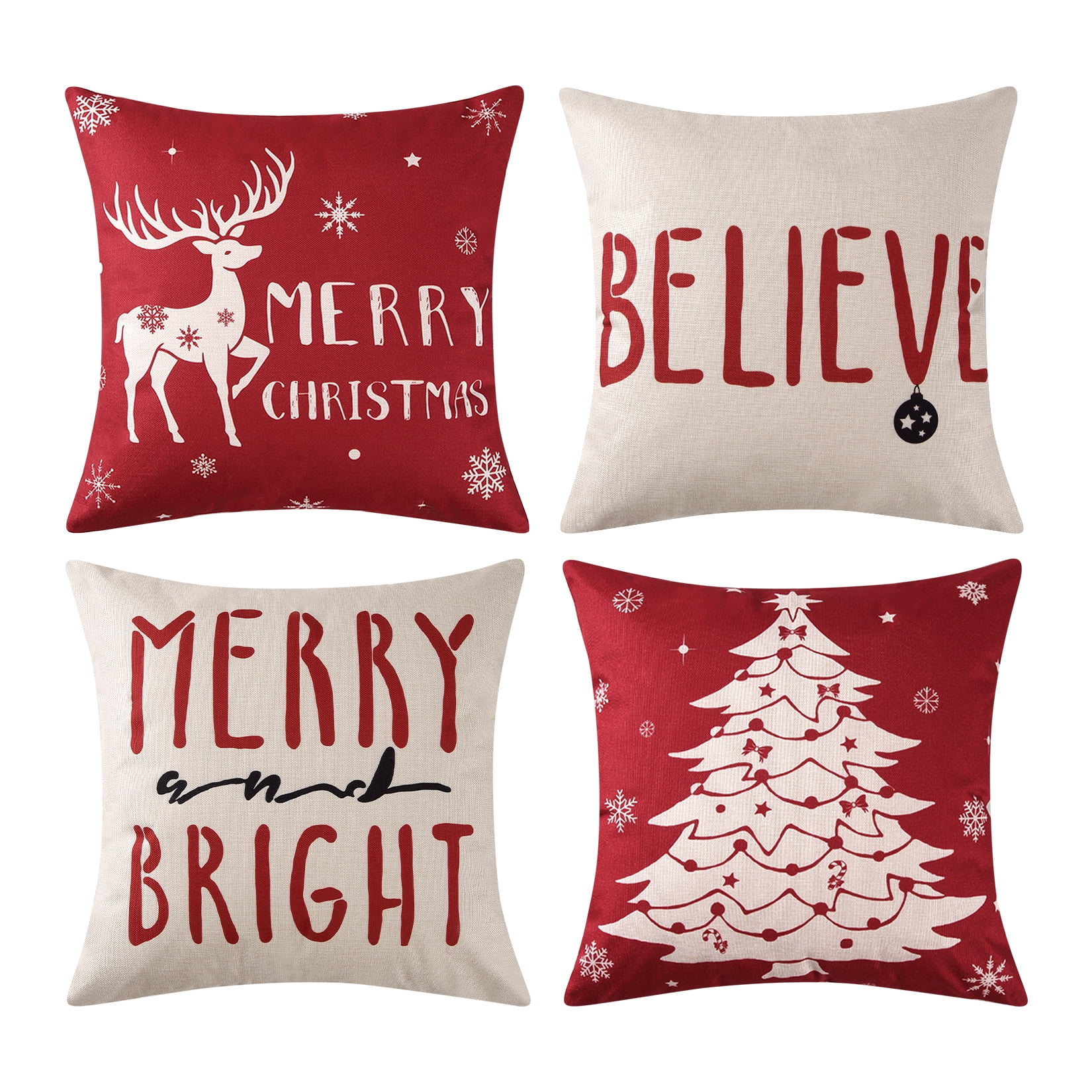 Asminifor asminifor xmas christmas pillow covers set of 4 stripe